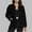 Black, variant on Button Up Jackets for Women Women's Warm Fleece Solid Color Long Sleeved Sweatshirts with Double Pocket Casual Stand-Up Collar Sweat Coats