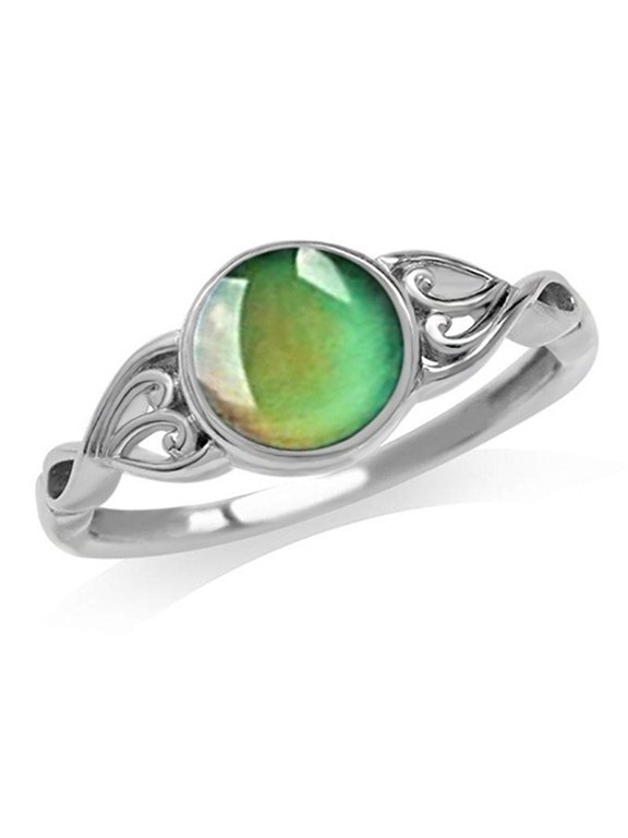 CIYISON Fun Heart Color Change Mood Ring Emotion Feeling Temperature Finger Ring Heart Pendant Necklace Jewelry Decor Nice Gift