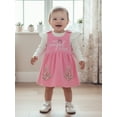 thumbnail image 6 of Caoirhny Baby Girl Autumn Skirt Outfit Ribbed Long Sleeve Romper Embroidery Overall Skirt Set, 6 of 9