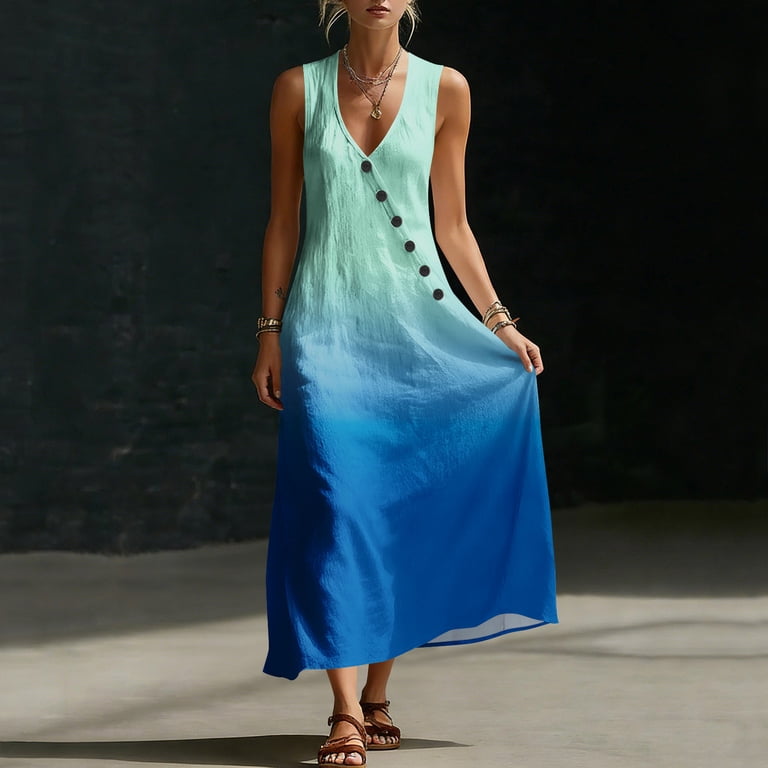 midi dress for beach wedding BeiFu Women's 2026 Summer Puff Sleeve Midi Dress 2026 Boho Solid High Waist Flowy Beach Wedding Guest Long, Size: Small, Beige