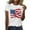 White, variant on Danhjin Red Plus Size Americans Flag T Shirt Women 4th of July Shirts Raglan Short Sleeve Patriotic Tee Tops
