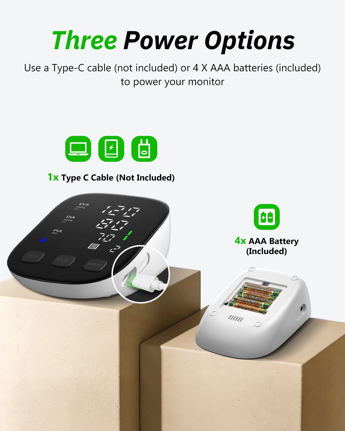 HealthTree Blood Pressure Monitors for Home Use, Adjustable Digital BP Large Cuff