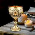 thumbnail image 6 of Fiocias Embossed Water Goblet Drinking Cup Collection Reusable Tableware Metal Cup Mini Gold, 6 of 9