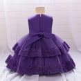 thumbnail image 5 of HaiMao Baby Girls Dress Toddler Party Dress Cute Church Baptism Birthday Party formal Dress Purple 6 Months, 5 of 9