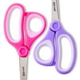 thumbnail image 6 of Pen+Gear 5-inch Blunt-tip Kids Scissors, Ages 4-7, School Supplies, 2-Pack, Purple and Pink, 6 of 10