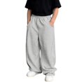 thumbnail image 2 of Angala Big Boys Sweatpants Athletic Pants Wide Leg With Pockets Fall Casual Boys Baggy Trousers Size 12-13 Years Light Gray, 2 of 6