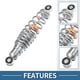 thumbnail image 3 of Motorcycle Rear Suspension Shock Durable Adjusting 250mm for 50cc 70cc 90cc 125c Most Motorcycles ATV Mopeds Metal Chrome Silver Tone 1 Pair, 3 of 6