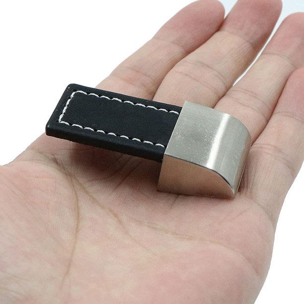 Tiradores de cajón de cuero 10 Uds tiradores de gabinete negro manija de gabinete de cuero con tornillos manija de cuero para gabinete, cocina y puerta Banban LingWen 8390606730282