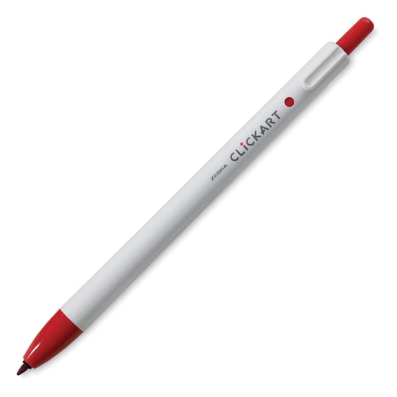 Zebra ClickArt Retractable Marker - Red