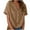 #292-Brown, variant on Roncen Womens Short Sleeve Shirts V Neck Collared Button Down Shirt Tops with Pockets