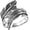 Silver, variant on Men's Stainless Steel Vintage Silver Feather Ring