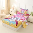 thumbnail image 2 of Erosebridal Girls D Letter Monogrammed Ice Cream Drip Dessert Twin Sheet Sets 3pcs,Sport Theme Baseball Bedding For Boys Teens, 2 of 5