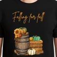 thumbnail image 3 of Falling For Fall T-Shirt – Autumn Pumpkin & Hay Bale Theme – Seasonal Wear, 3 of 6