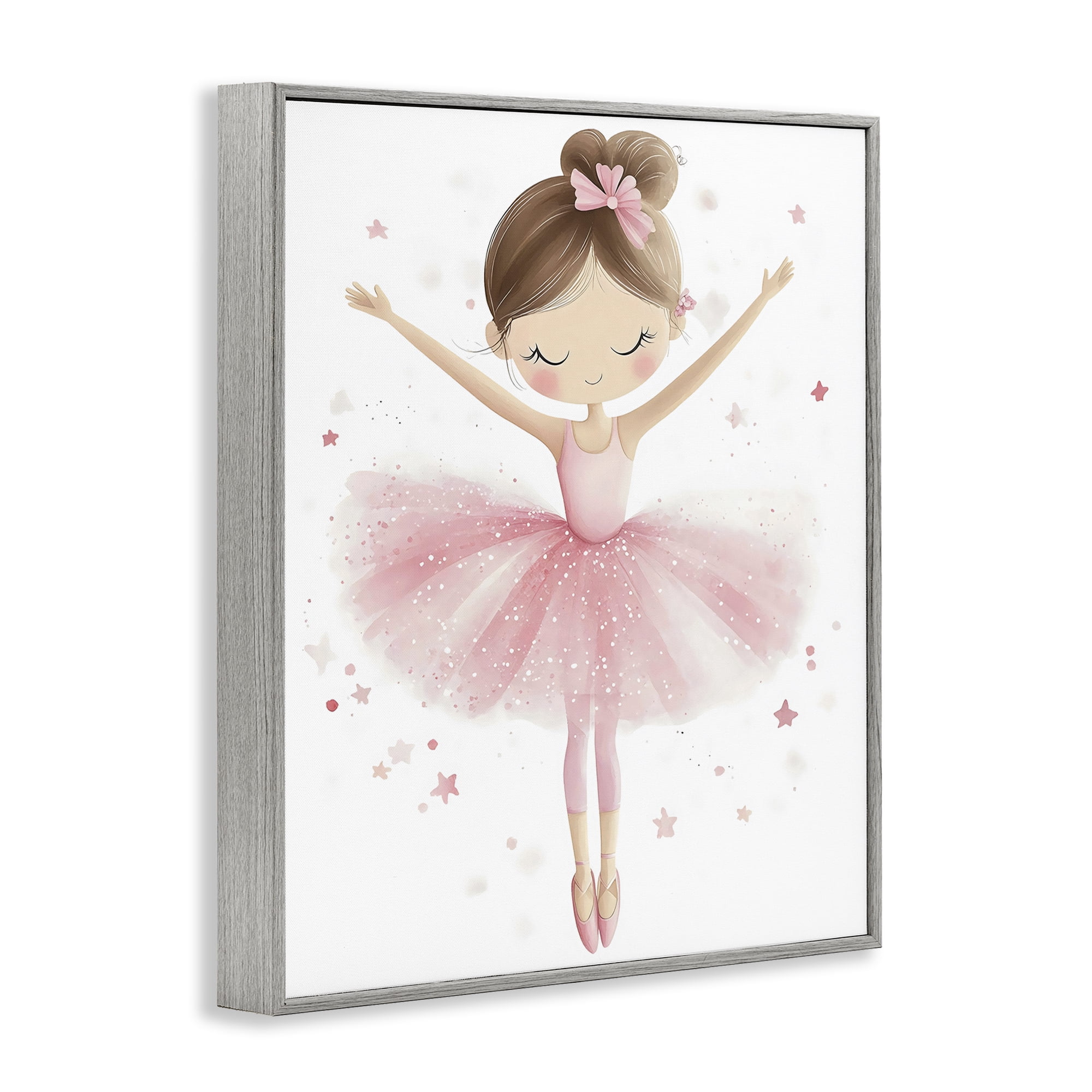 Stupell Industries Graceful Ballerina Pose Gray Framed Giclee Art, design by Creative Studio