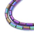 thumbnail image 4 of Electroplate Frosted Glass Beads Strands Full Plated Column Multi-color Plated 4.5~5x2.5mm Hole: 0.8mm about 75pcs/Strand 14.17 inch(36cm), 4 of 4