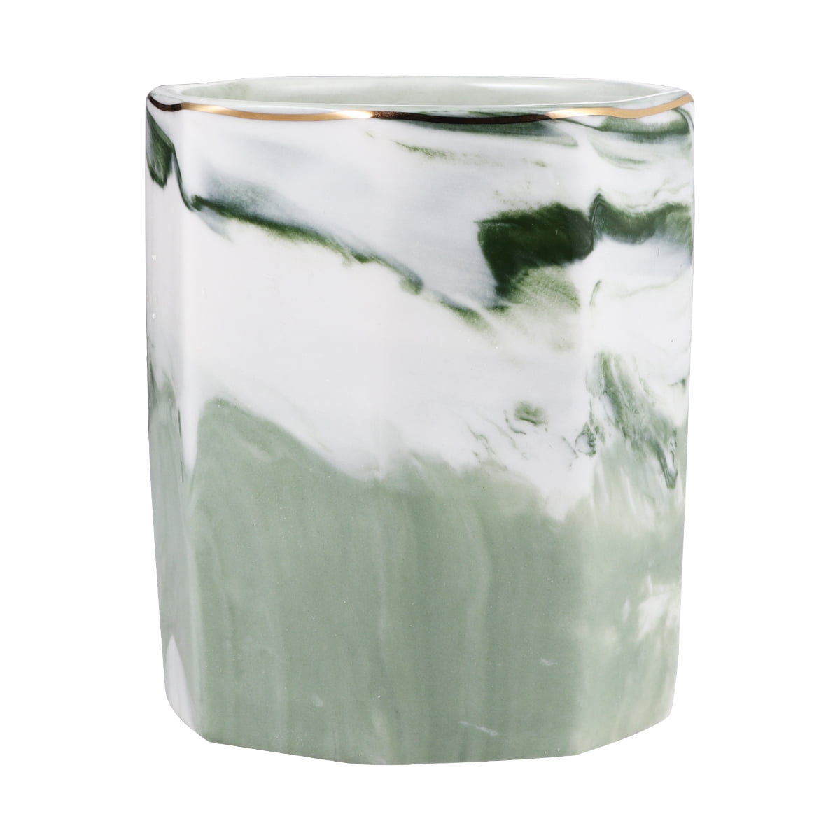 Marbling Pen Holder Giltedged Ceramic Makeup Brush Container Desktop
