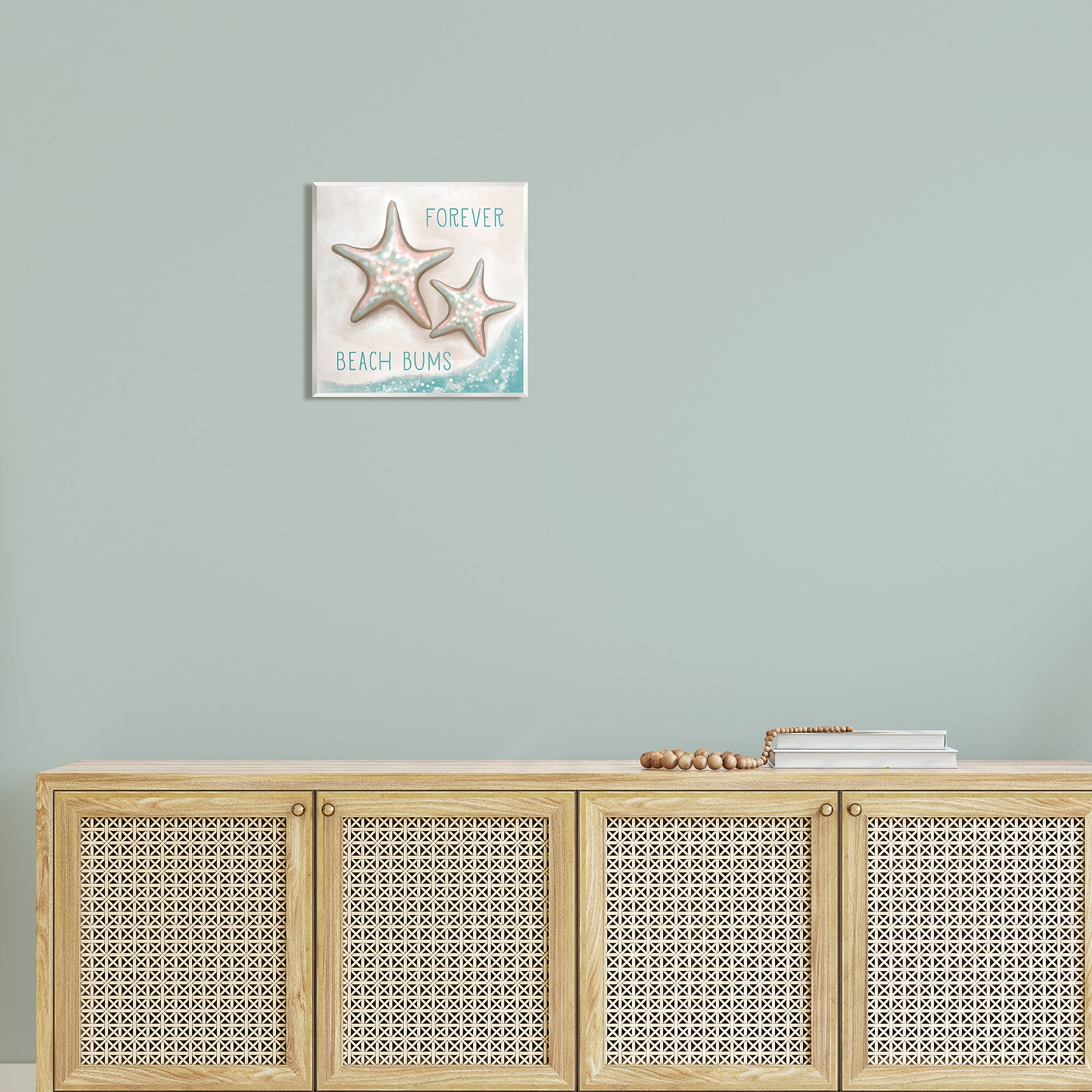 Stupell Forever Beach Bums Starfish Duo Landscape Painting Wall Plaque Unframed Art Print Wall Art