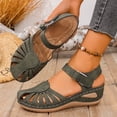 thumbnail image 5 of Womens Sandals Wedge Thick Sole Closed Toe Ankle Straps Hollow Out Slippers Summer Comfort Summer Casual Versatile Solid Color Vacation Slippers, 5 of 10