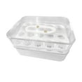 thumbnail image 1 of Contenedor para guardar huevos, soporte para huevos para refrigerador, temporizador de frescura, bandejas para huevos. 2 capas y transparente, 1 of 9