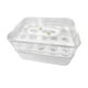 thumbnail image 1 of Contenedor para guardar huevos, soporte para huevos para refrigerador, temporizador de frescura, bandejas para huevos. 2 capas y transparente, 1 of 9