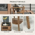 thumbnail image 6 of Outsunny 2-Tier Design Patio Wicker Coffee Table, Aluminum, Glass Top Side Table, Mixed Sand, 6 of 9