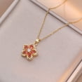 thumbnail image 6 of 360° Rotatable Flower Necklace for Women, Adjustable Spinning Bauhinia Pendant Necklace Birthday Gift(Red), 6 of 10