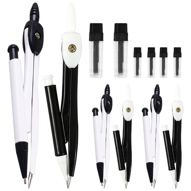 Precision Metal Compass for Geometry and Drawing Portable Circle Tool for Students Teachers Assorted Color