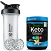 Orgain Organic Plant Based Protein & Greens Powder, Vanilla Bean (1.94 LB) with BlenderBottle Classic V2 28-Ounce Shaker Bottle for Protein Shakes, Clear/Black and Bonus Nutrition Basics Whisk Ball