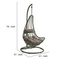 thumbnail image 5 of Patio Hanging Chair with Tear Drop Shape and Thick Cushions Gray, 5 of 5