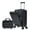 Black, variant on 2 pcs in ABS Spinner Wheel Luggage, with Combination Lock and Front Opening Design, 14" Cosmetic Case