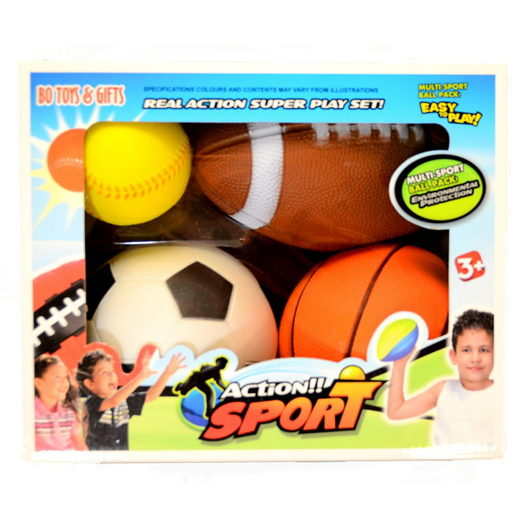 Complete Sports Ball Set with Bag - Soccer, Basketball, Kickball +