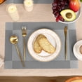 thumbnail image 5 of Vaukki PVC Placemats Set of 6 Heavy Duty Heat Resistant Washable Table Mats for Dining Table, Silver Gray, 5 of 9