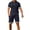 Navy, variant on NTACZA Short Sleeve Mens Shorts Set Breathable Button Tracksuits Striped Athletic Sweatsuits for Men 2X