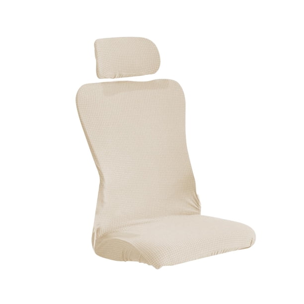 Fundas de asiento para silla de oficina extraíbles con reposacabezas, resistentes al agua y al polvo. lechoso
