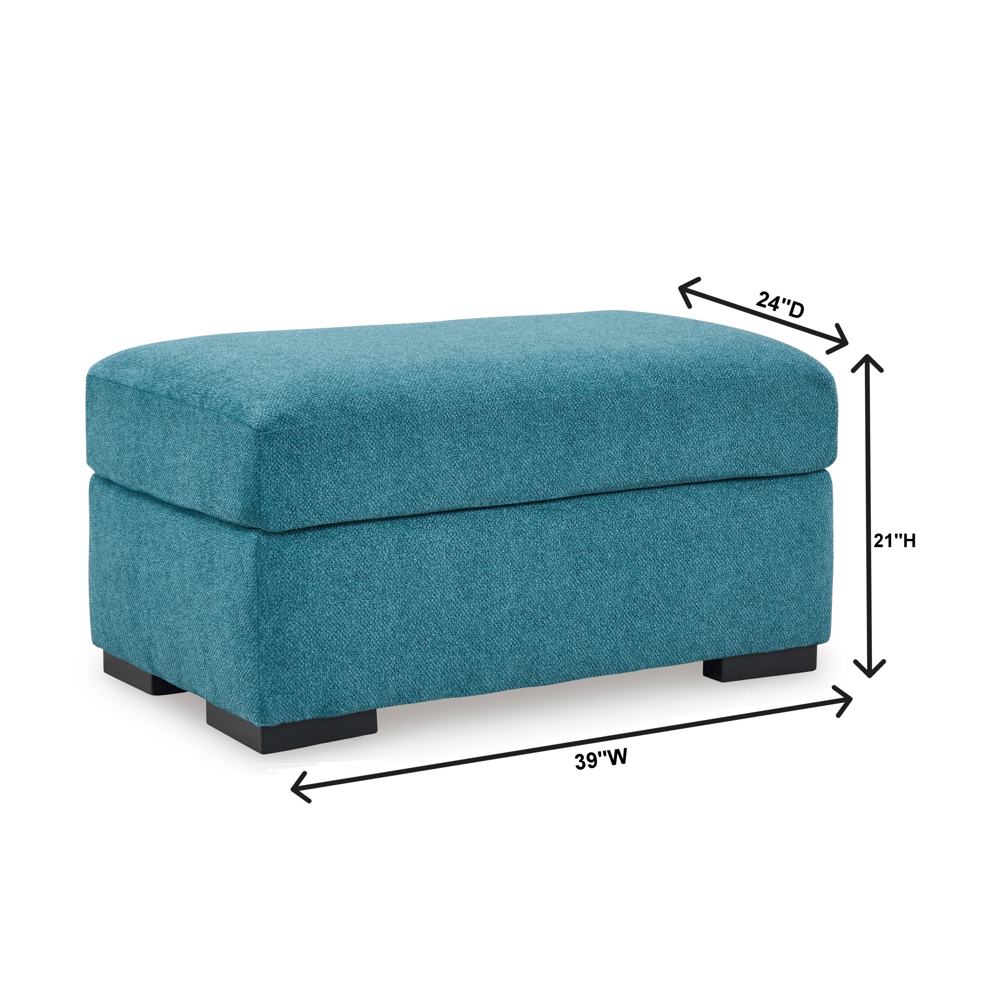 Roundhill Furniture Clareen Upholstered Ottoman, Teal