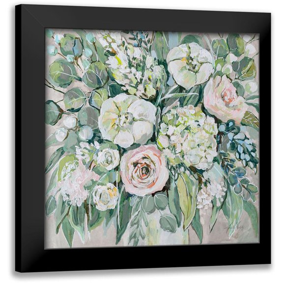 Vertentes, Jeanette 12x12 Black Modern Framed Museum Art Print Titled - White Wedding on Gray
