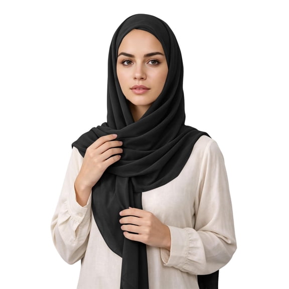 Karight Womens Chiffon Hijab Scarf Lightweight Solid Color Breathable Sheer Head Wrap