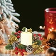 thumbnail image 2 of EWASWON Christmas Artificial Christmas Wreath with Pine Cones - Mini Candle Holder for Tabletop, Holiday Home Decor, 22cm, 2 of 6