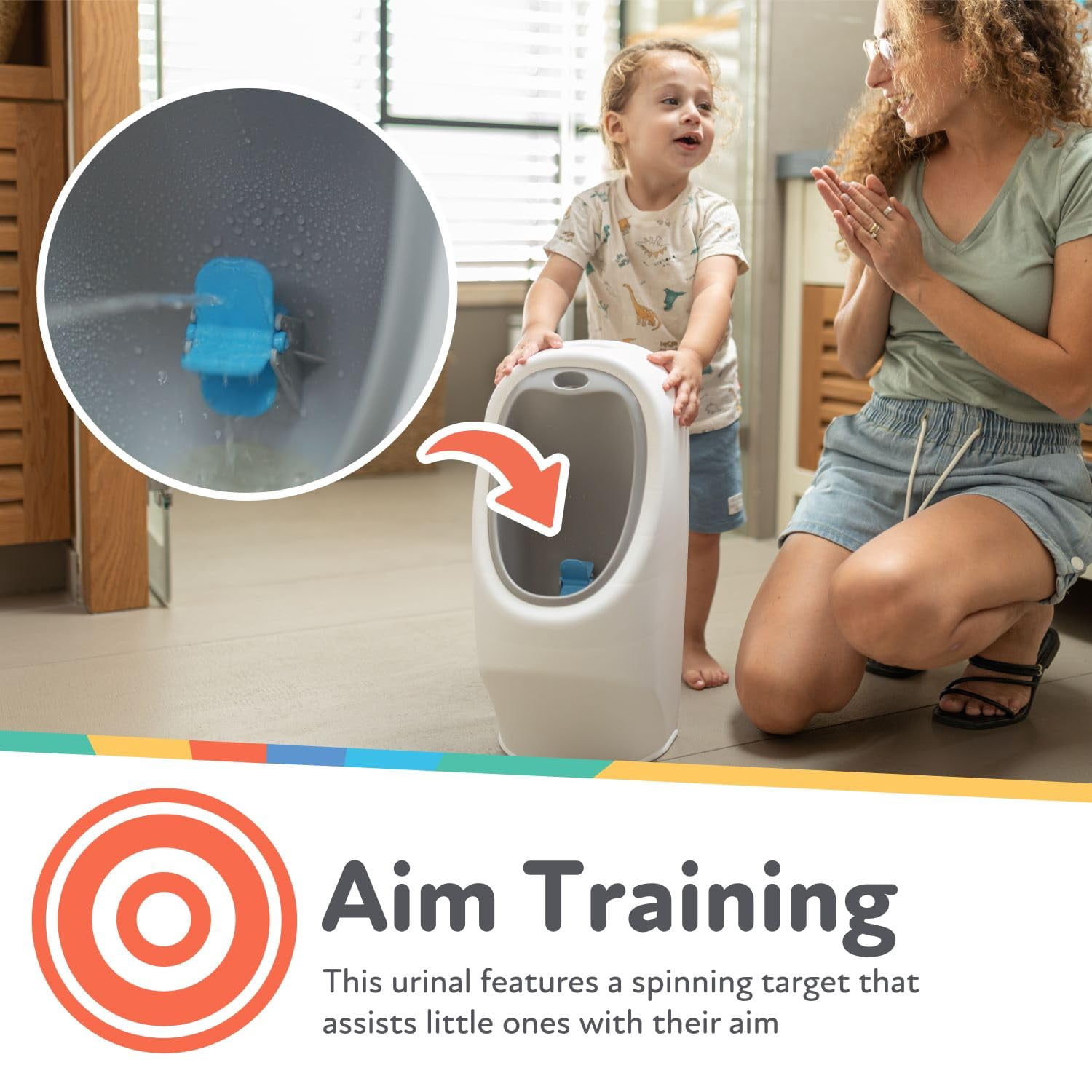 Nuby My Real Urinal Training Toilet with Life-like Flush Button and Sound, White