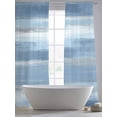 thumbnail image 5 of Gray Blue Ombre Semi Sheer Curtains 108 Inch Length 2 Panels Set, Modern Abstract Watercolor Stripes Sheer Kitchen Curtain Privacy Voile Window Curtain for Living Room Bedroom Rod Pocket Drapes, 5 of 7