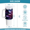 thumbnail image 3 of 40 Oz Car Handle Water Bottle Water Cup Water Bottle Water Jug Coffee Cup Travel Water Bottle Large Purple Flowers, 3 of 8