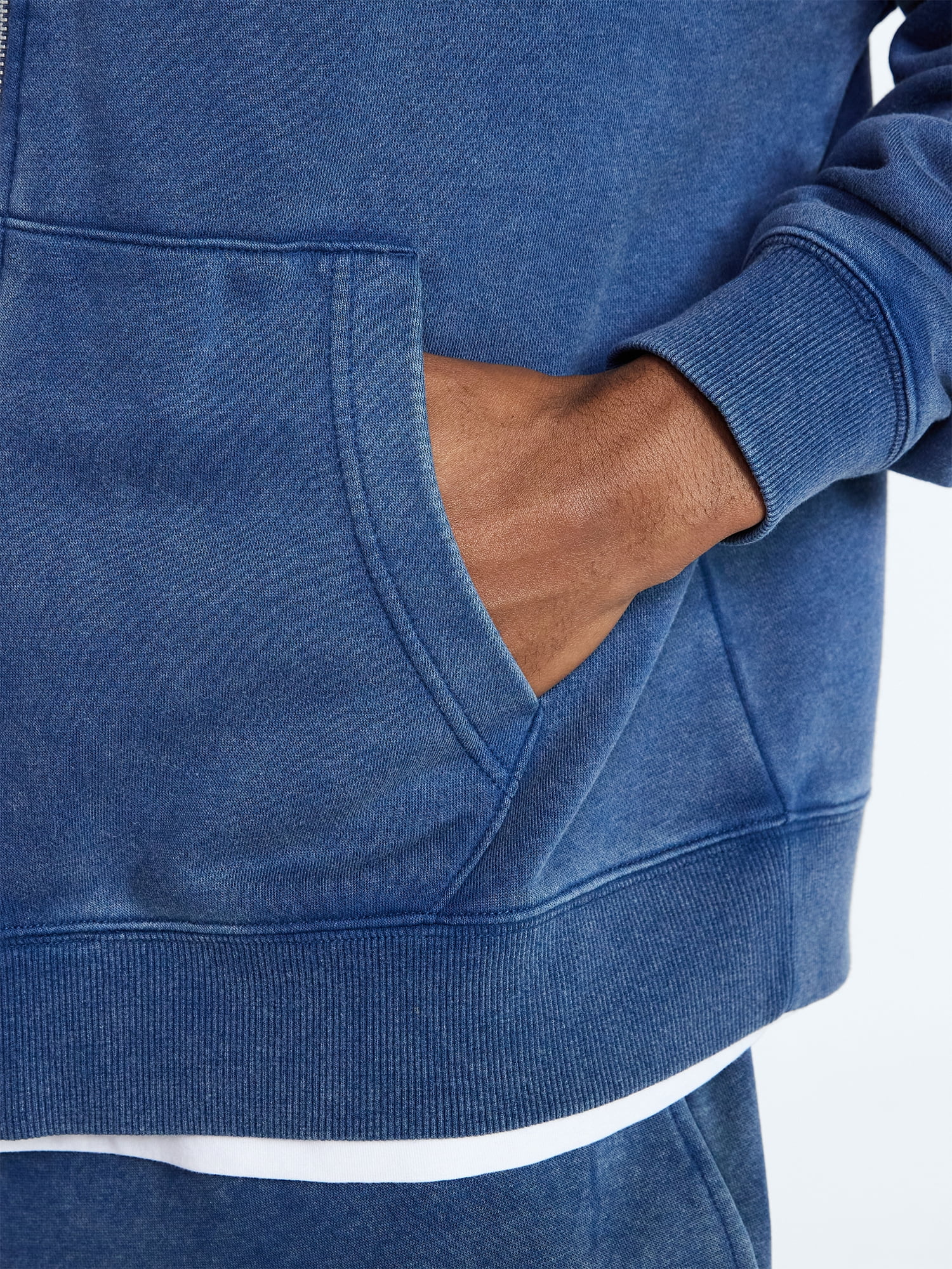 No Boundaries Zip Hoodie with Long Sleeves, Men's XS-4XLT