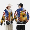 thumbnail image 4 of Balery American Truck Sudadera ligera de manga larga con capucha y protección solar UPF 50+ para hombre y mujer, ideal para pesca y running-3X-Large, 4 of 7