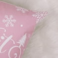 thumbnail image 4 of Pink Christmas Snowflakes Throw Pillow Covers 18x18 Inch Xmas Tree Let It Snow Winter Holiday Decorative Pillows Soft Velvet Cushion Covers for Outdoor Couch Sofa Decor Set of 4, 4 of 4
