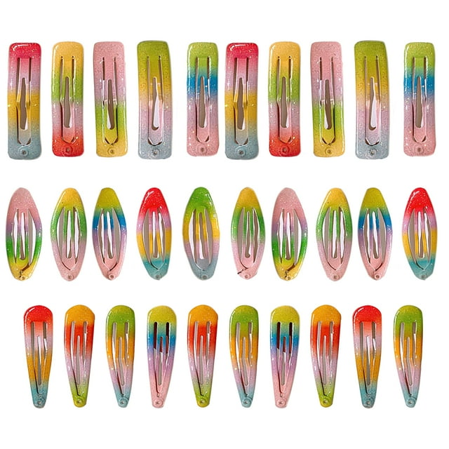 Kids Snap Hair Clip Rainbow Color Geometric Shape Hair Pin Hair Barrette