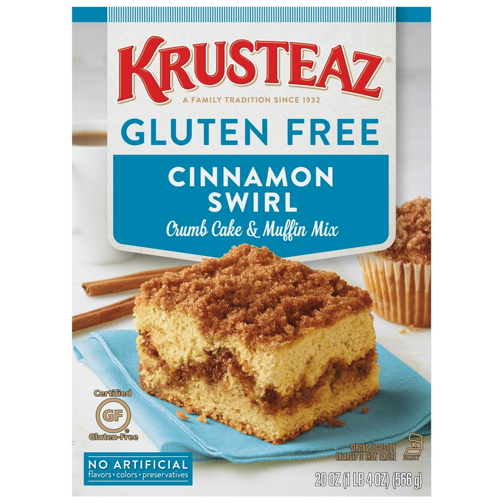 Krusteaz GlutenFree Crumb Cake Mix, Cinnamon, 20 Ounce