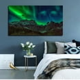 thumbnail image 2 of Green Mountain Under Aurora Wall Art Aurora Borealis Picture Canvas Art Northern Lights Framed Painting Wall Decor For Home Office Bedroom Livingroom Reeady to Hang, 2 of 6