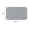 thumbnail image 2 of Uxcell Silicone Dish Drying Mat, 12" x 9" Reusable Sink Drain Pad for Kitchen Counter, Fridge, Drawer - Gray, 2 of 5