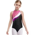 thumbnail image 3 of iiniim Kids Girls Gymnastics Sleeveless Leotard with Hair Band Cross Back Vest and Waistband Shorts Pink 16, 3 of 7