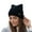 Black, variant on D-GROEE Women Cat Ear Beanie Hat Wool Braided Knit Trendy Winter Warm Cap